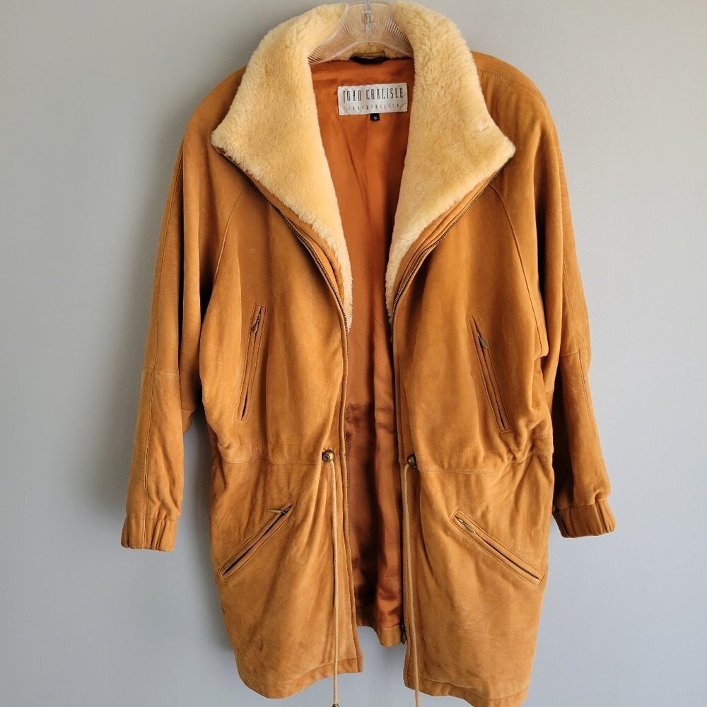 John Carlisle Suede Coat Size S - Picture 6 of 9